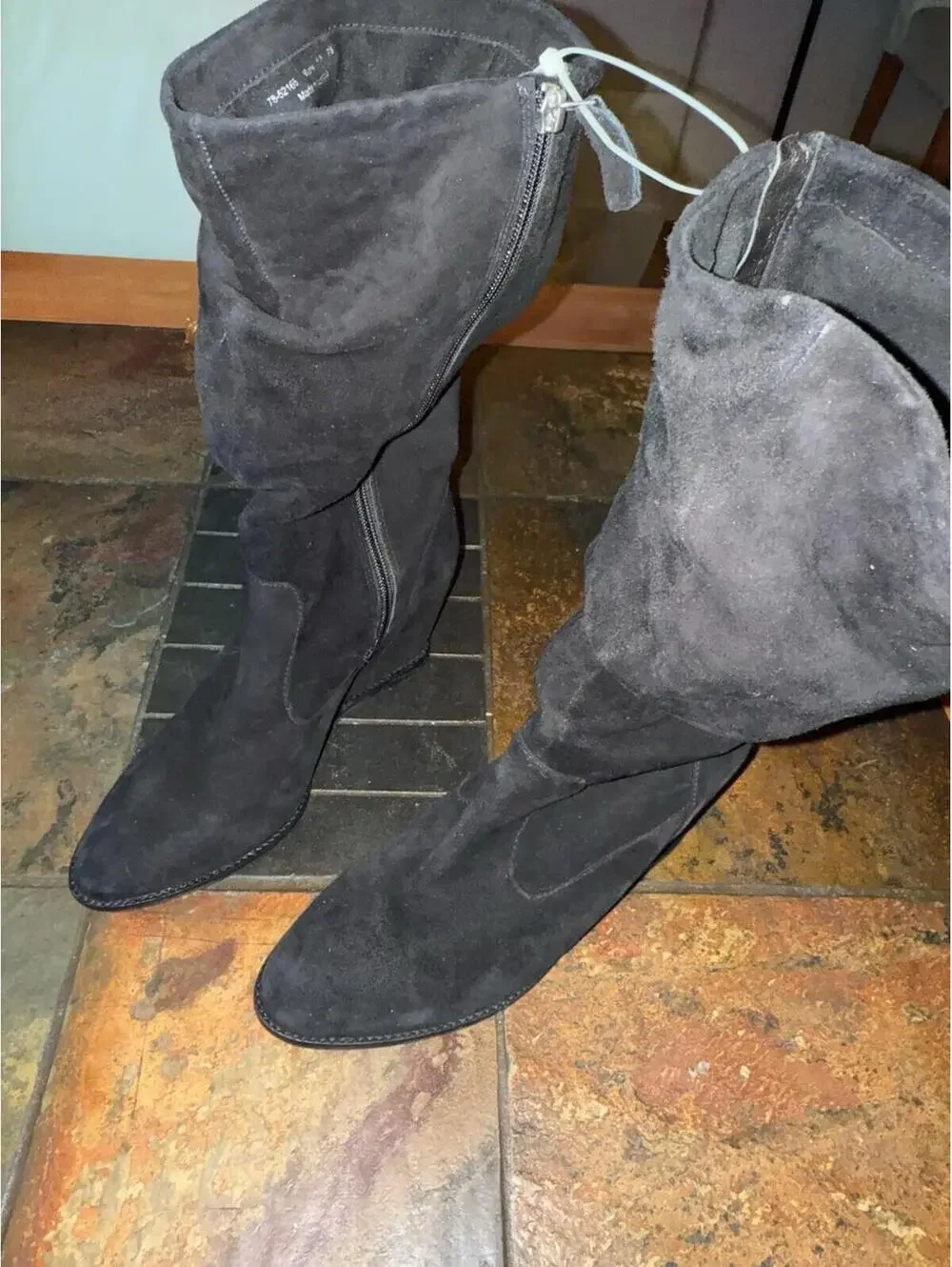 Johnston & Murphy Woman's Boots, Black Suede, Beauty US 10